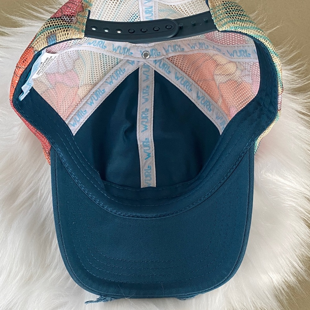 NWT Wurl Blue and Multicolor Meet you at Sunset one size fits most - Picture 7 of 10